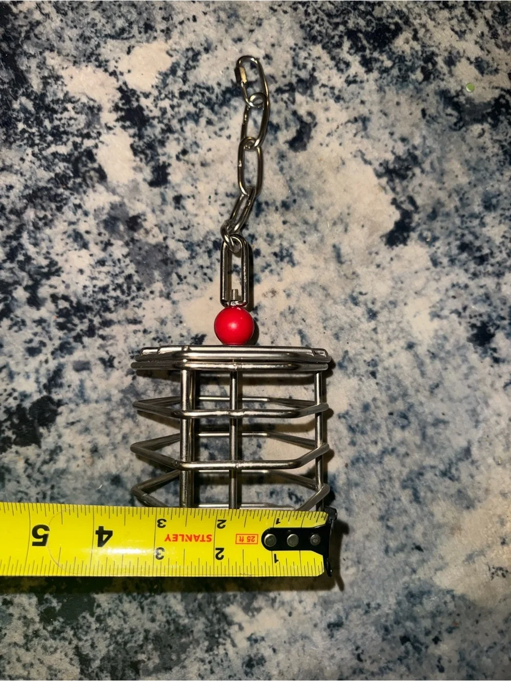 Stainless Steel Hanging Parrot Foraging Basket Bird Toy Treat Holder Cage